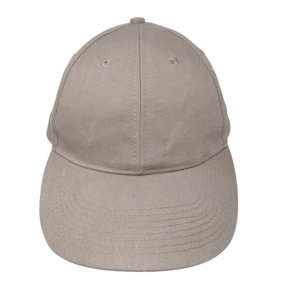 Big Custom Strapback Hat Tan One Size Adjustable Vented Holes 6 Panel Blank - Picture 1 of 9